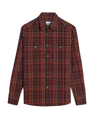 DUNHILL Checked shirt Orange 100% Cotton