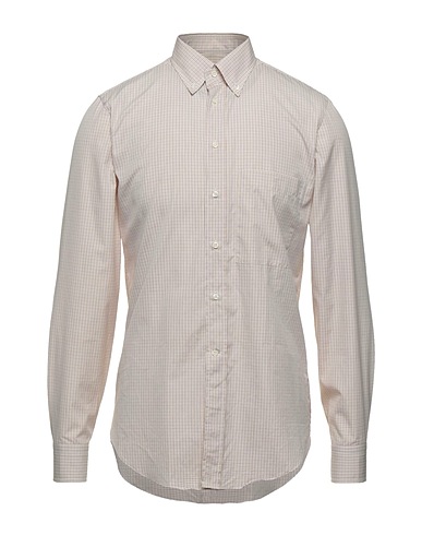 DR PASQUALE DI RUGGIERO Kariertes Hemd Beige 100% Baumwolle
