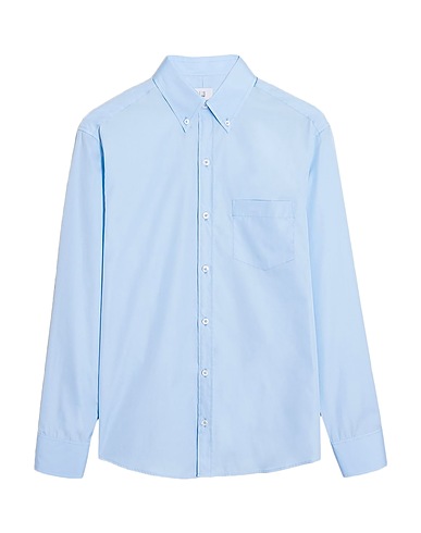 DUNHILL Solid color shirt Sky blue 100% Cotton