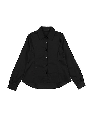 FUN & FUN Solid colour shirts & blouses Black 97% Cotton, 3% Elastane
