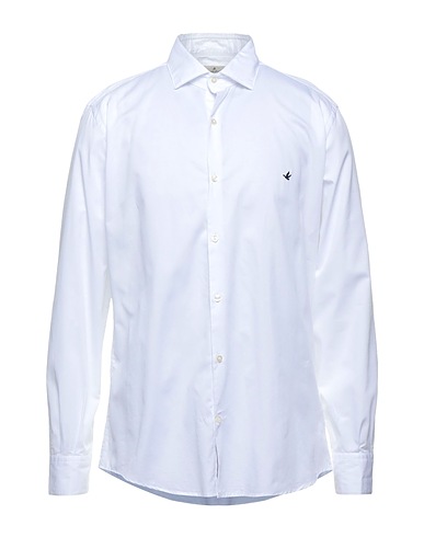 BROOKSFIELD Solid colour shirt White 100% Cotton