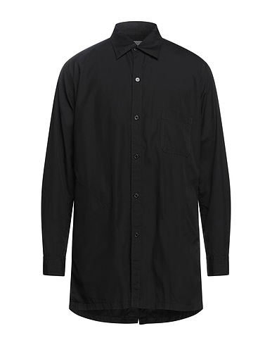 YOHJI YAMAMOTO POUR HOMME Solid color shirt Black 100% Cotton