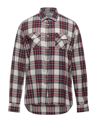 FRED MELLO Camicia a quadri Avorio 100% Cotone