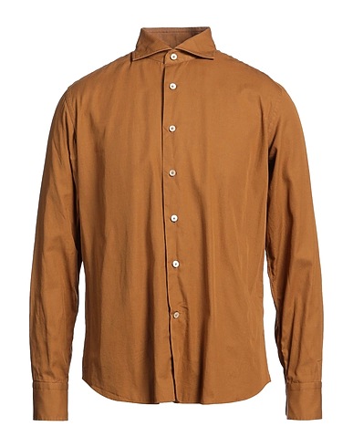 ALESSANDRO GHERARDI Solid colour shirt Camel 100% Cotton