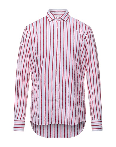 FRADI Striped shirt Red 94% Cotton, 6% Polyamide