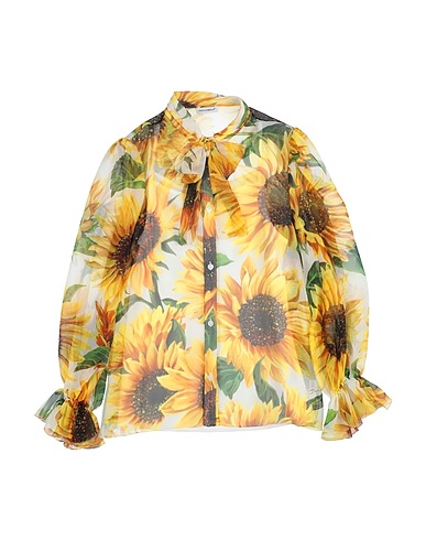 DOLCE&GABBANA Patterned shirts & blouses Yellow 100% Silk