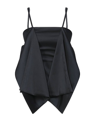 WEILI ZHENG Top Nero 100% Poliestere
