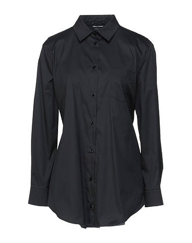EMPORIO ARMANI Solid color shirts & blouses Black 78% Cotton, 20% Polyamide, 2% Elastane