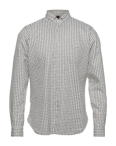 DISCRIMINATIONLESS Camicia a quadri Grigio chiaro 59% Cotone, 41% Lino